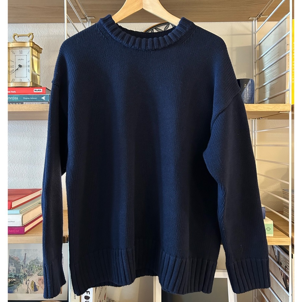 Gap Oversized Navy Cotton Boyfriend Sweater Size Small